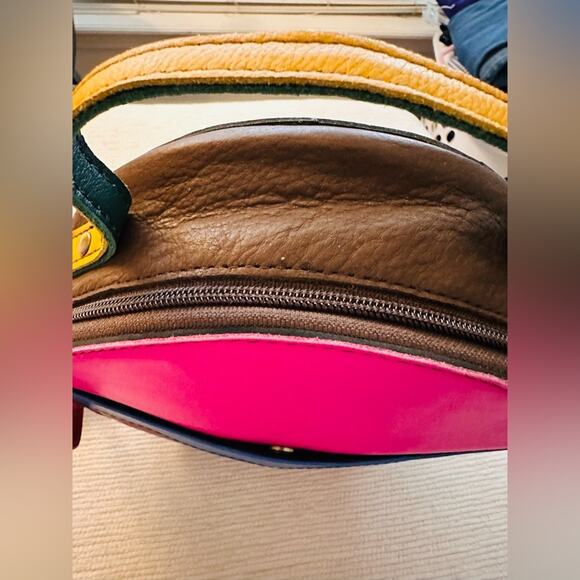 Soruka Pink, Teal, Maroon & Gray Crossbody Purse w/ Dusting Bag. NWOT - Picture 10 of 12